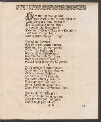 Hört auff ihr König=Reich || Von West/ Oost/ Süden/ Norden! ||
