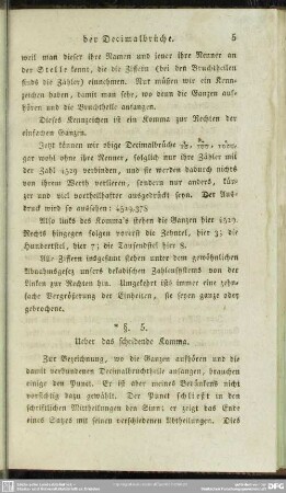 § 5. Ueber das scheidende Komma