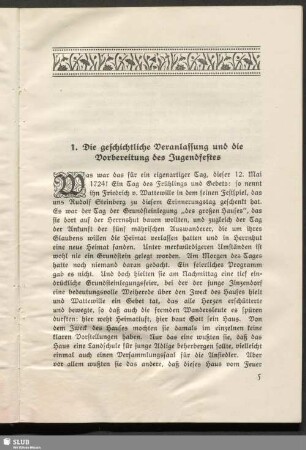 1. Die geschichtliche Veranlassung und die Vorbereitung des Jugendfestes