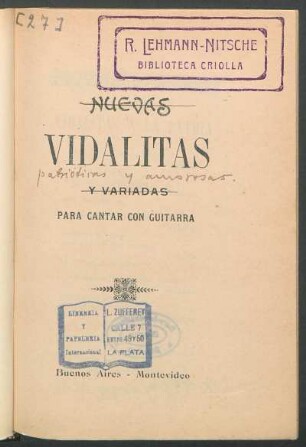 Nuevas vidalitas y variadas para cantar con guitarra