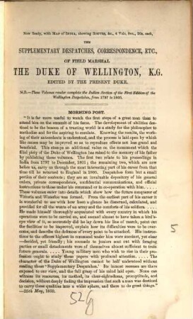 Supplementary despatches, correspondence, and memoranda of Field Marshal Arthur Duke of Wellington, K.G., 5