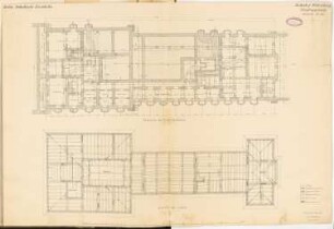 Bahnhof, Wittenberg: Empfangsgebäude: Grundrisse KG und DG 1:100