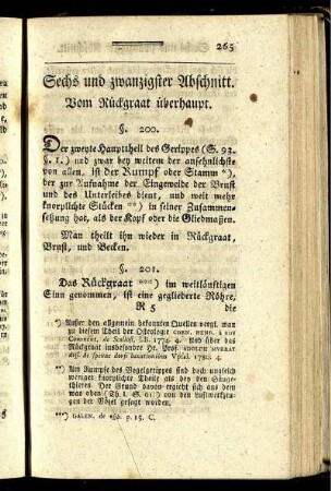 Sechs und zwanzigster Abschnitt. Vom Rückgraat überhaupt.