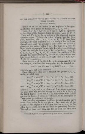 On the relation among ten points in a curve of the third degree.