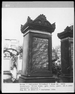 Grabstein von Elise Kuhn, geborene Levo (+ 1883.05.25)