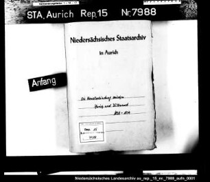 Die Planung eines Kanals von Aurich nach Carolinensiel über Wittmund