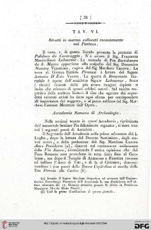 Ritratti in marmo collocati recentemente nel Panteon