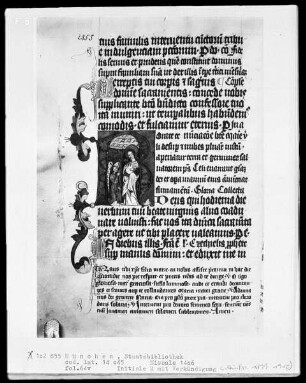 Missale des Petrus Crüger — Initiale R mit einer Verkündigung, Folio 64verso