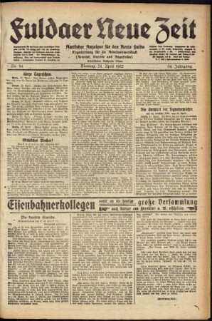 Ausgabe vom Montag, den 24. April 1922.