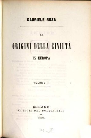 Le origini della civiltà in Europa. 2