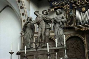 Augsburg: St. Anna-Kirche, Plastik, Passionsszene am Altar