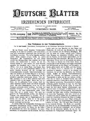 Das Volkstum in der Volkshochschule