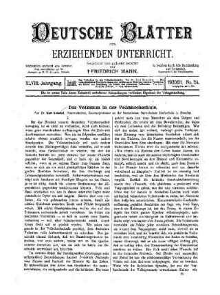 Das Volkstum in der Volkshochschule