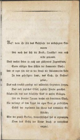 Auf! denn ihr seid das Geschlecht ...