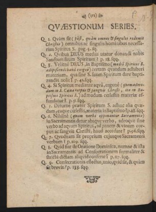 Quaestionum Series.