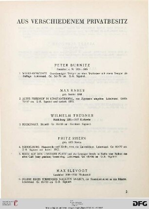 Aus verschiedenem Privatbesitz (Nr. 1-61)