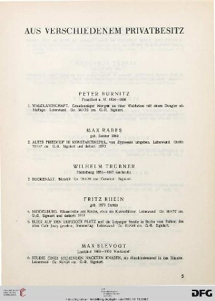 Aus verschiedenem Privatbesitz (Nr. 1-61)
