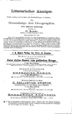 Litterarischer Anzeiger