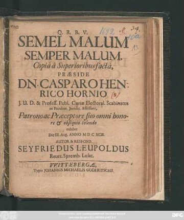 Semel Malum Semper Malum