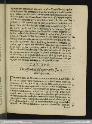 Cap. XVII. De affinibus & contrariis Iuris accrescendi