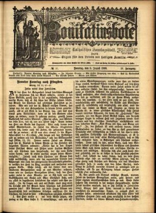 Erste Ausgabe vom Sonntag, den 05. August 1900.