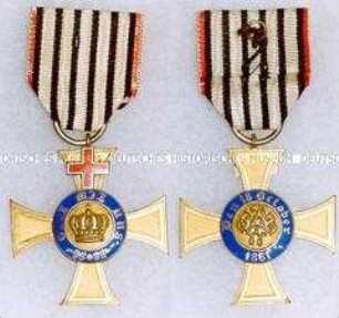 Kronen-Orden, Kreuz der 4. Klasse mit dem Genfer Kreuz am Erinnerungsband