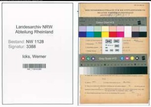 Entnazifizierung Werner Icks , geb. 10.12.1897 (Polizist)