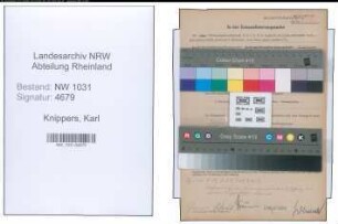 Entnazifizierung Karl Knippers , geb. 26.04.1889 (Polizist)