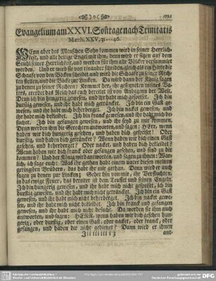 Evangelium am XXVI. Sonntage nach Trinitatis, Matth. XXV, 31-46