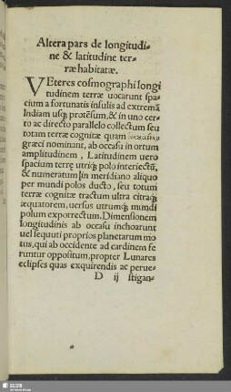 Altera pars de longitudine & latitudine terrae habitatae