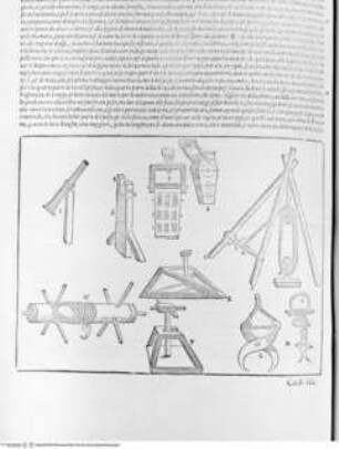 I dieci libri dell'architettura di M Vitruvio tradutti et commentati da Monsignor Barbaro eletto patriarca d'Aquileggia., 10. Buch: Libro decimo della architettura di M. Vitruvio., 2.-3. Kapitel (Seite 256): Baumaschinen