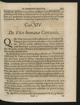 Cap. XIV. De Vitae humanae Curriculo.