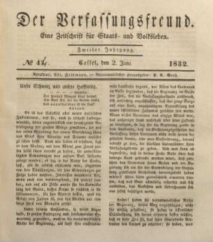 № 44. Cassel, den 2. Juni 1832.