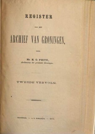 Register van het Archief van Groningen : Chronologisch Gedeelte, 8,2