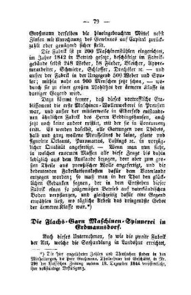 Die Flachs-Garn Maschinen-Spinnerei in Erdmannsdorf
