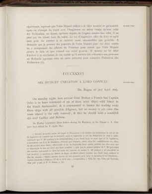 CCCCXXXVI. Sir Dudley Carleton à Lord Conway. 20 avril 1627