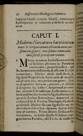 Caput I. Moderni Novatores hæreticorum more Ss Scripturarum Lectionem omni personarum generi, [...]