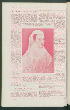 O modelo de que se utilizou Miss Fay Campton para personificar Maria, Rainha dos Escoceses
