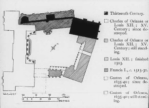 Blois, Schloss, historischer Plan