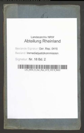 Bildung der Friedensgerichte in den Kreisen Kleve, Geldern, Rheinberg, Kempen.