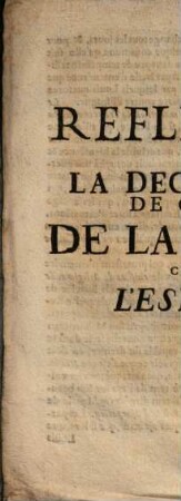 Reflexions Sur La Declaration De Guerre De La France Contre LEspagne