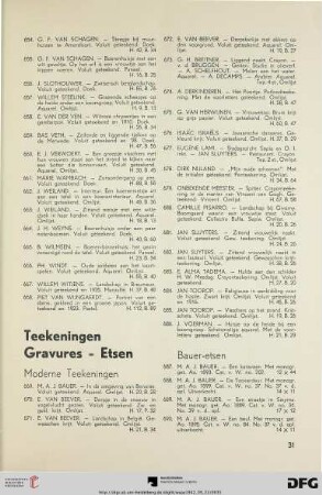 Teekeningen – Gravures – Etsen (Nr. 669-733)