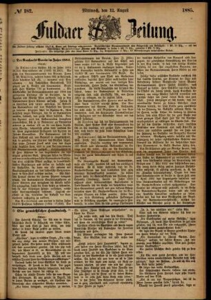Ausgabe vom Mittwoch, den 12. August 1885.