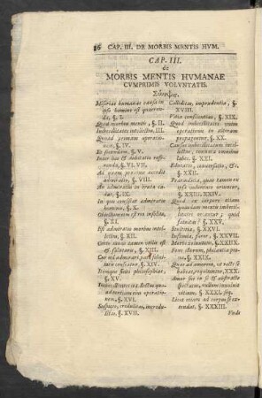 Cap. III. de Morbis Mentis Humanae Cumprimis Voluntatis.