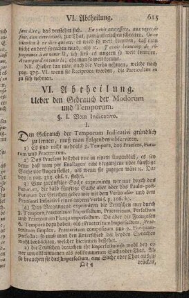 VI. Abtheilung. Ueber den Gebrauch der Modorum und Temporum.