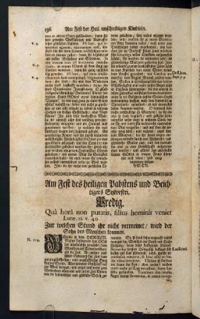 136-141, Am Fest des heiligen Pabstens und Beichtigers Sylvestri