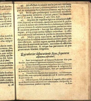 Quo uberior disputationis seges, sequentes adponimus adsertiones.