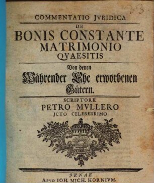 De bonis constante matrimonio quaesitis