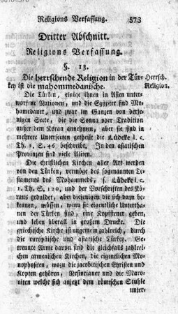 Dritter Abschnitt. Religions Verfassung