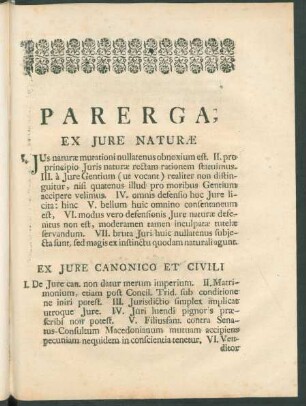 Parerga, Ex Jure Naturae